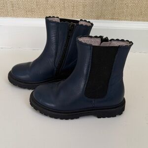 Jacadi Navy and Black Kids chelsea Boots